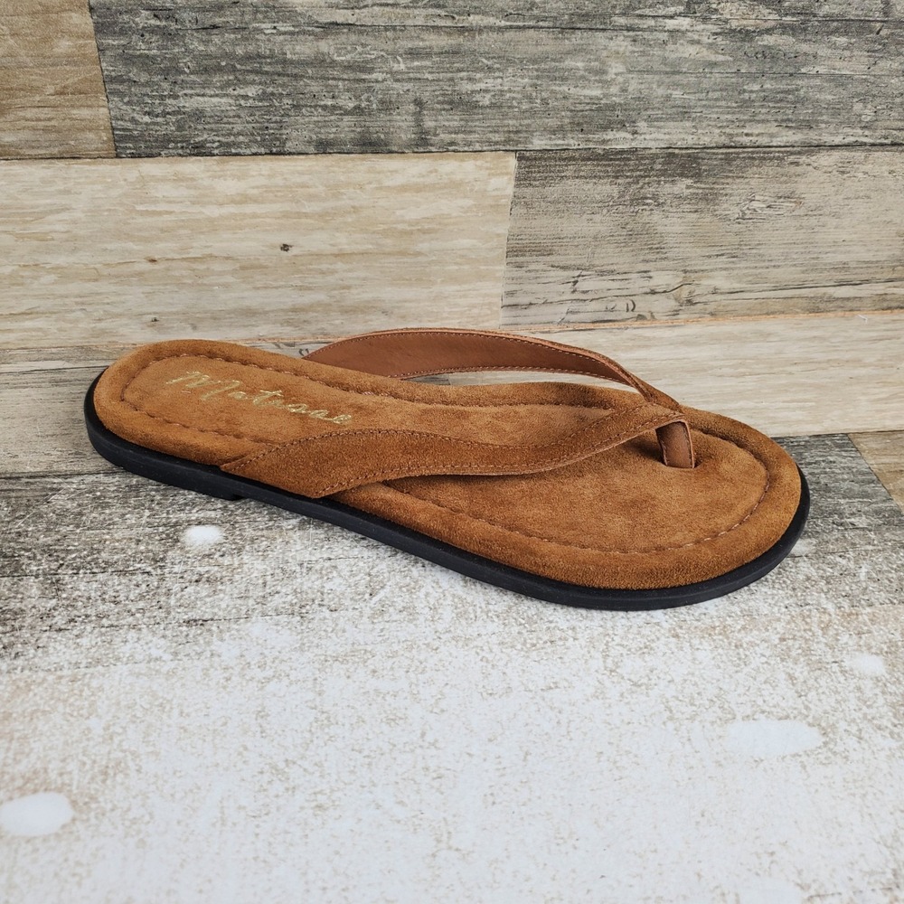 Matisse Leo Womens Flip Flops Sandal Sz 8 M Bourbon Suede Slip On Open Round Toe